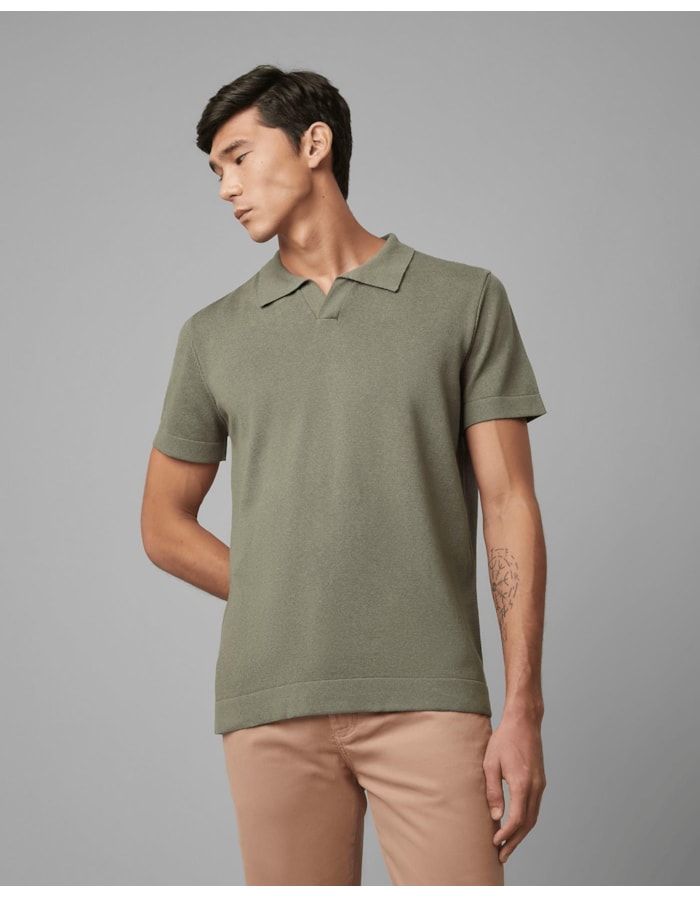 Polo tricot linho-verde-ggg