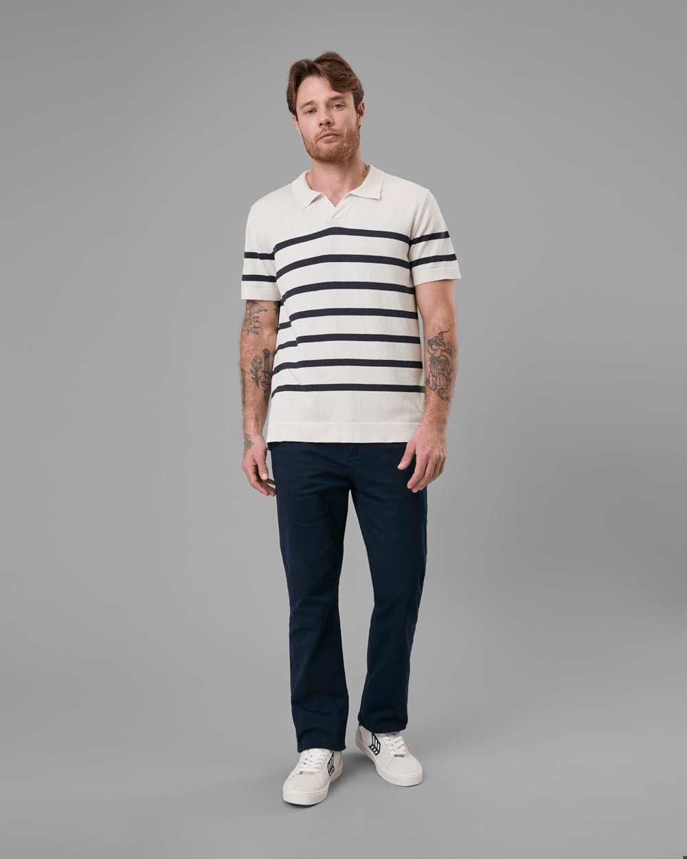 Polo Tricot Linho Listrado