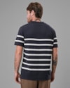 Polo tricot linho listrado-azul-p