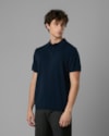 Polo tricot slim com botão-azul-g