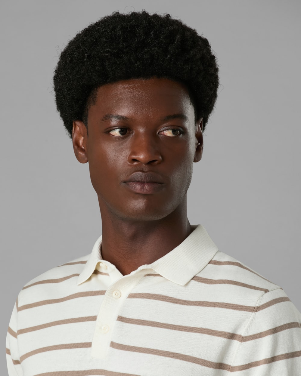Polo Tricot Slim com Botão