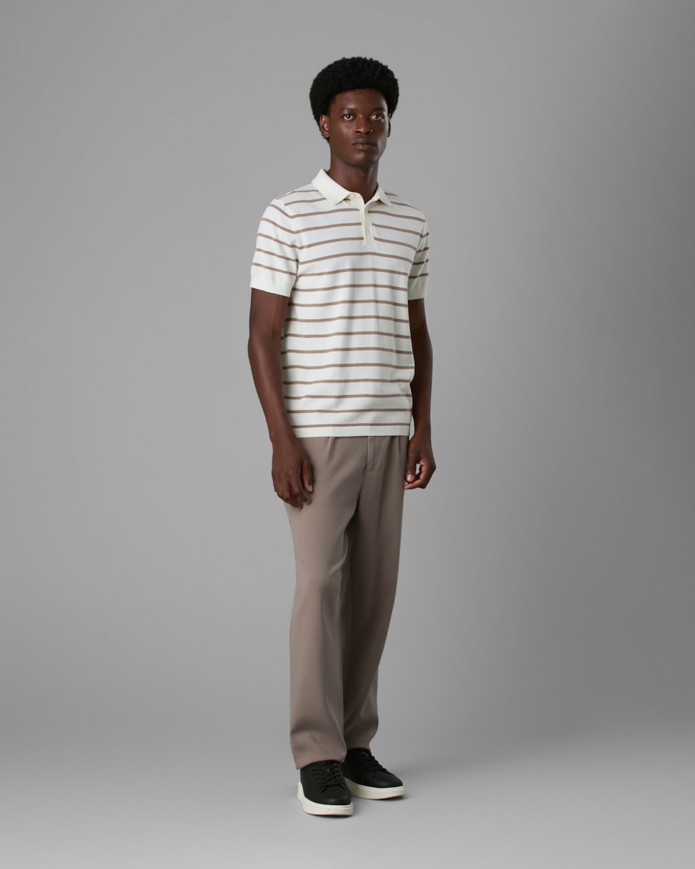 Polo Tricot Slim com Botão