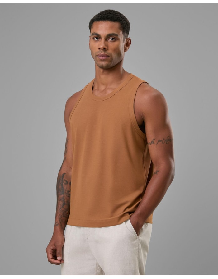 Regata viscose com ribana-camelo-pp