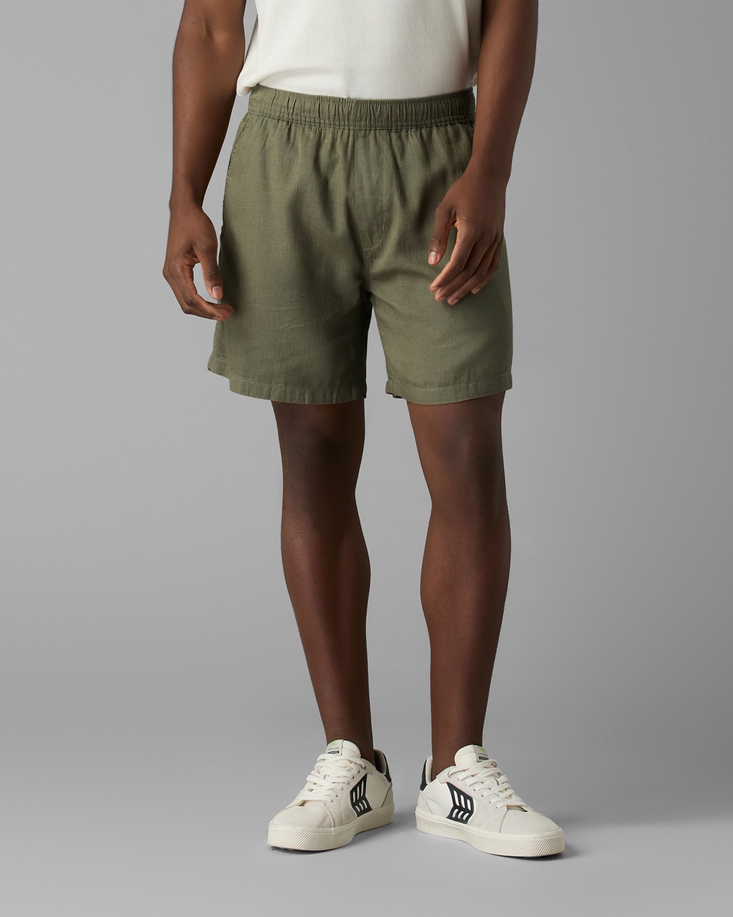 Short Linho Cós Elástico