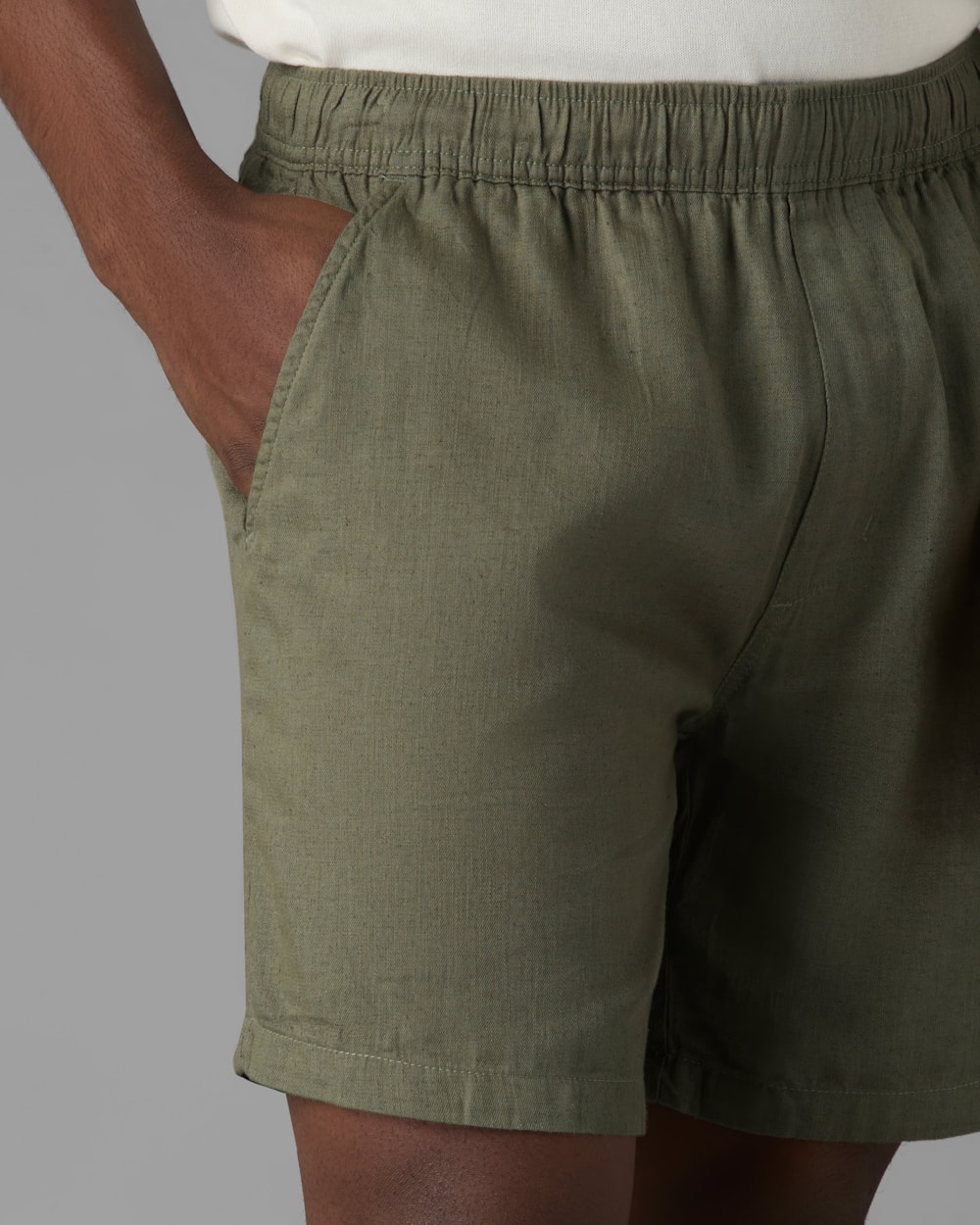 Short Linho Cós Elástico