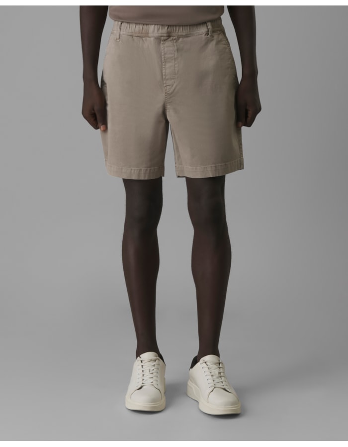 Short sarja com elastano-bege-g