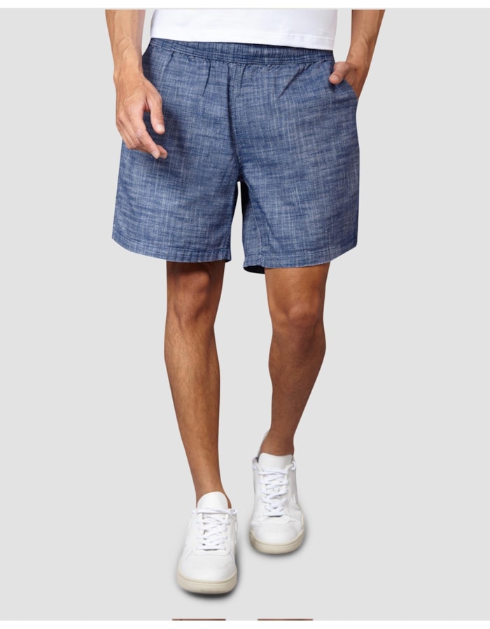 Shorts algodão orgânico-azul-pp