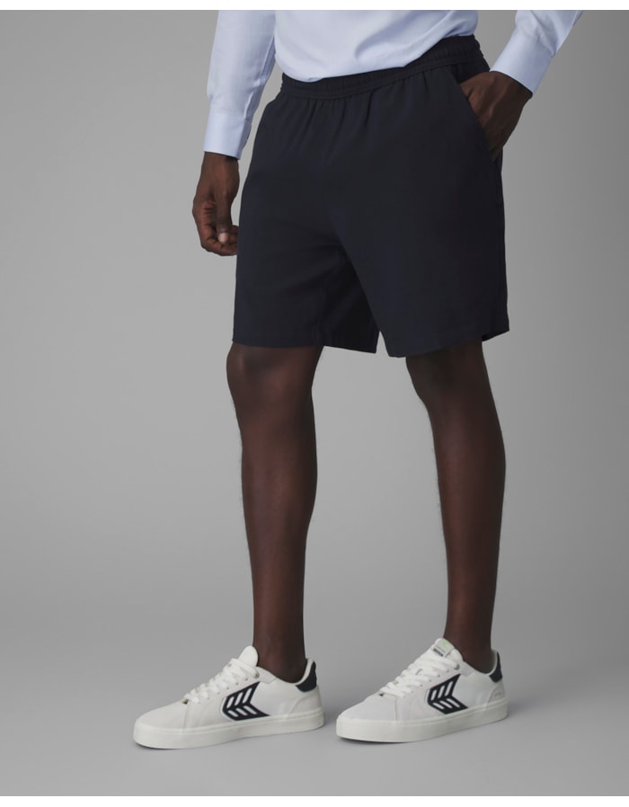 Shorts elástico modal e linho-azul-gg