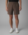 Shorts elástico modal e linho-marrom-g