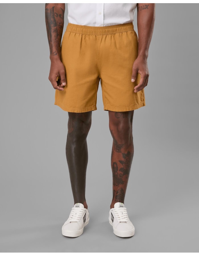 Shorts lona-amarelo-pp