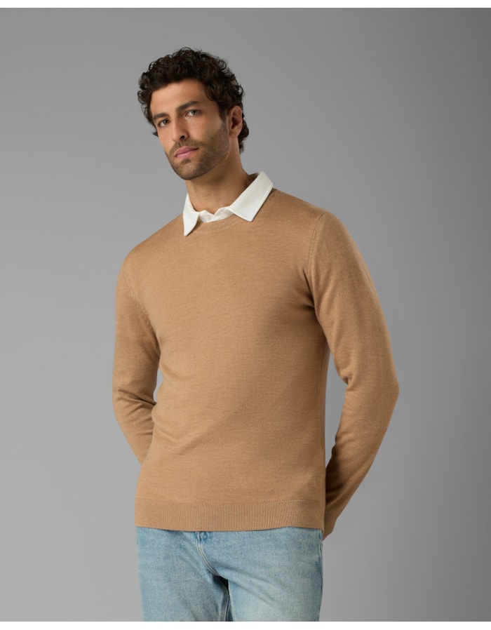Tricot lã merino-bege-g